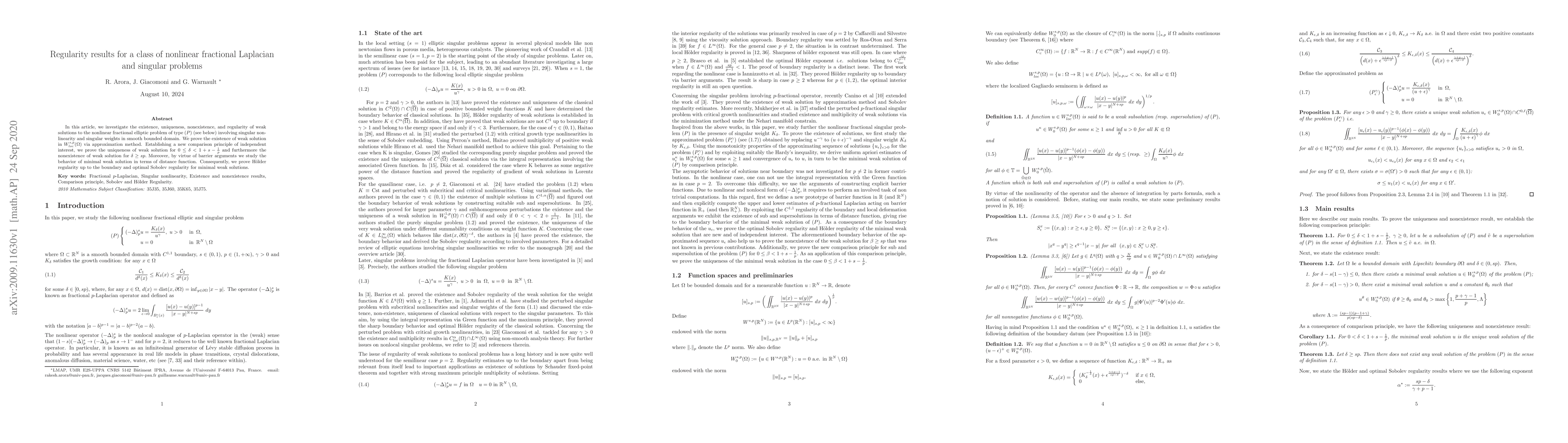 Thumbnail for Regularity results for a class of nonlinear fractional Laplacian and
  singular problems