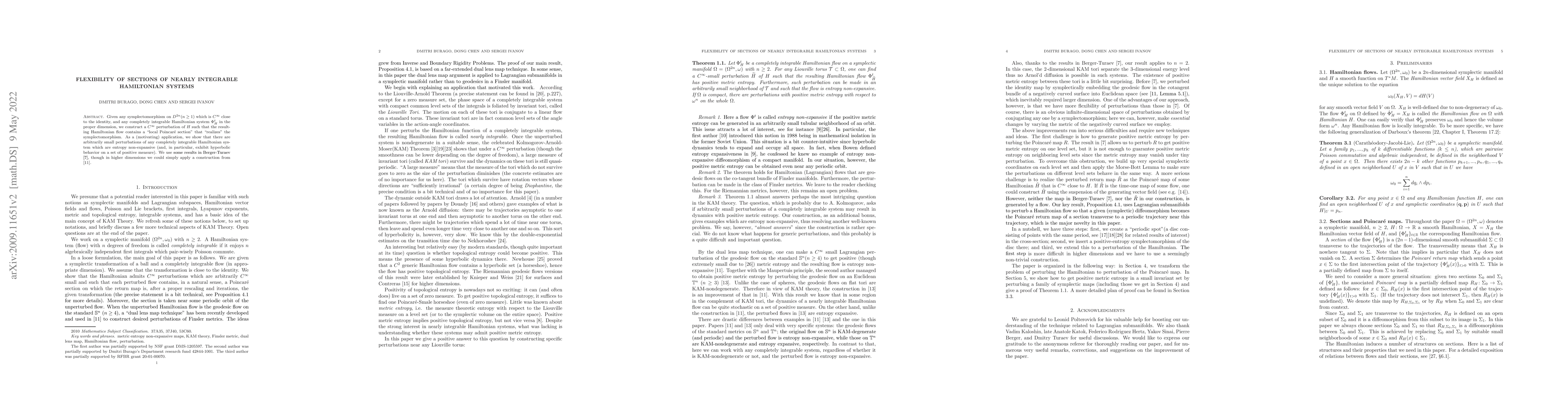 Thumbnail for Flexibility of sections of nearly integrable Hamiltonian systems