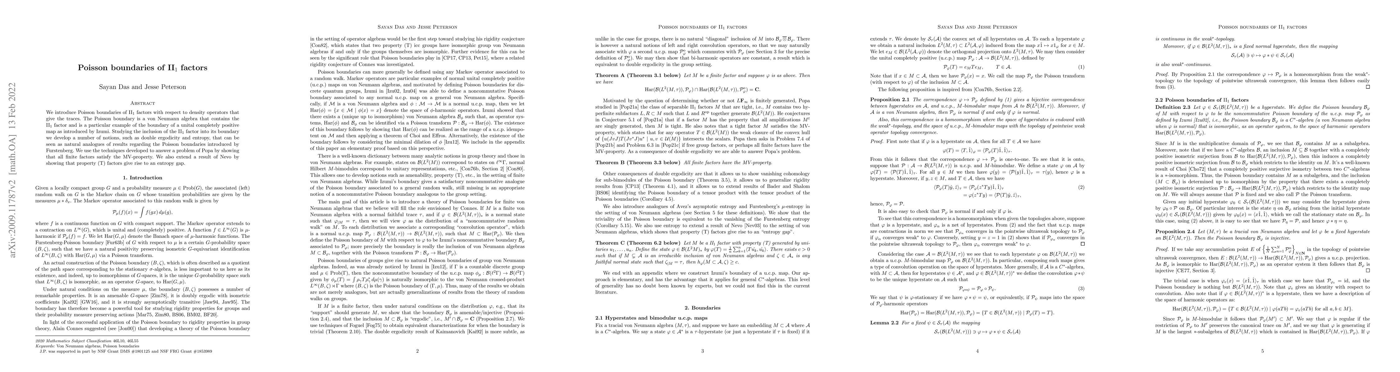 Thumbnail for Poisson boundaries of II$_1$ factors