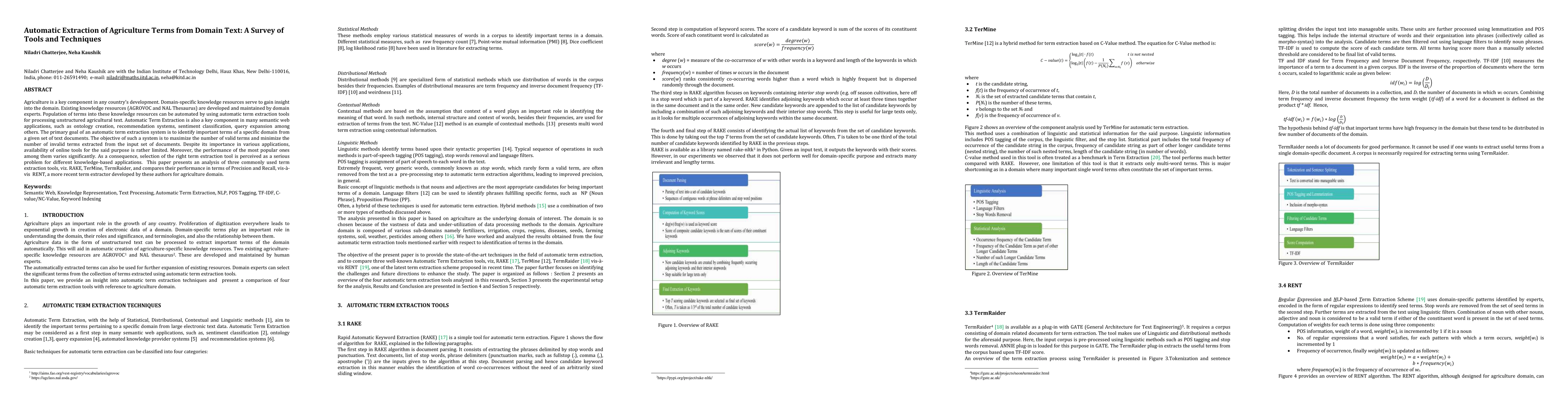 Thumbnail for Automatic Extraction of Agriculture Terms from Domain Text: A Survey of
  Tools and Techniques
