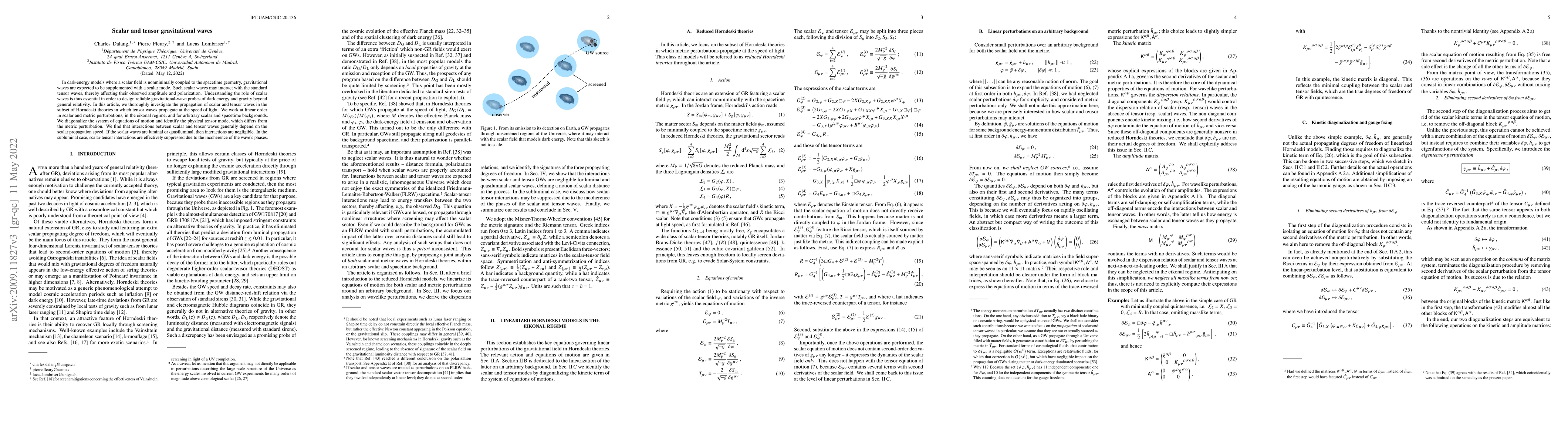 Thumbnail for Scalar and tensor gravitational waves
