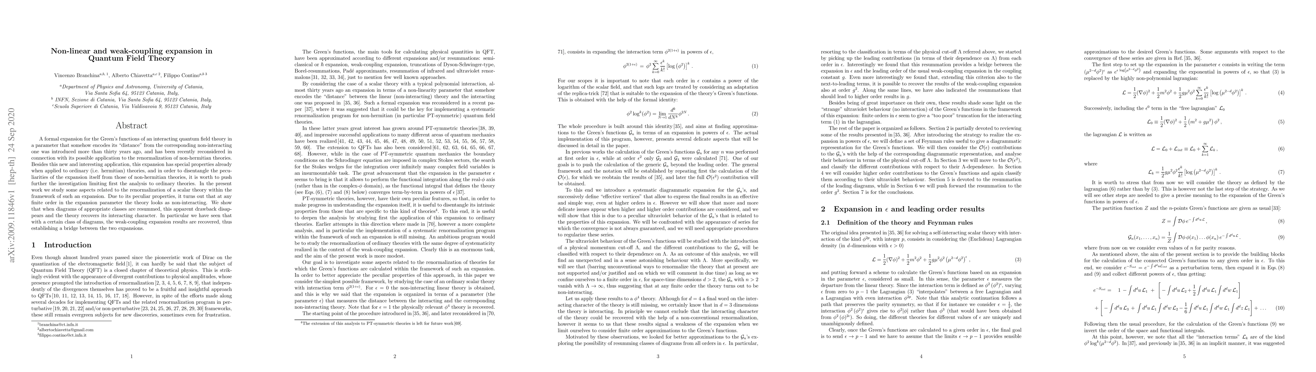 Thumbnail for Non-linear and weak-coupling expansion in Quantum Field Theory