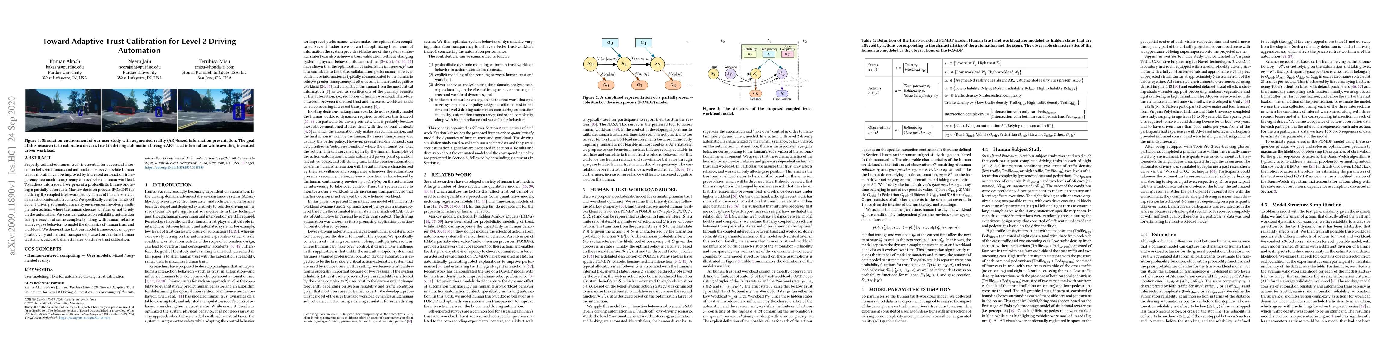 Thumbnail for Toward Adaptive Trust Calibration for Level 2 Driving Automation
