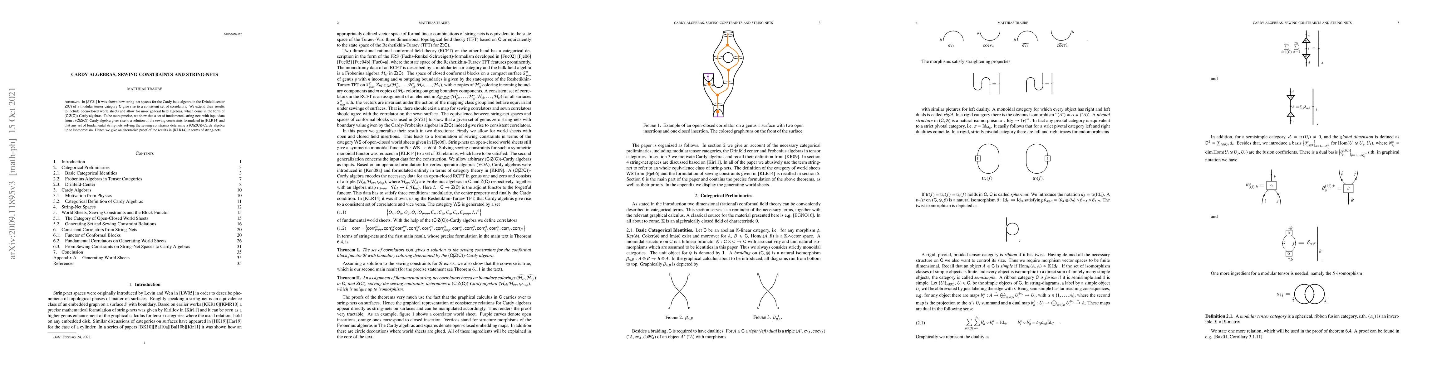 Thumbnail for Cardy Algebras, Sewing Constraints and String-Nets