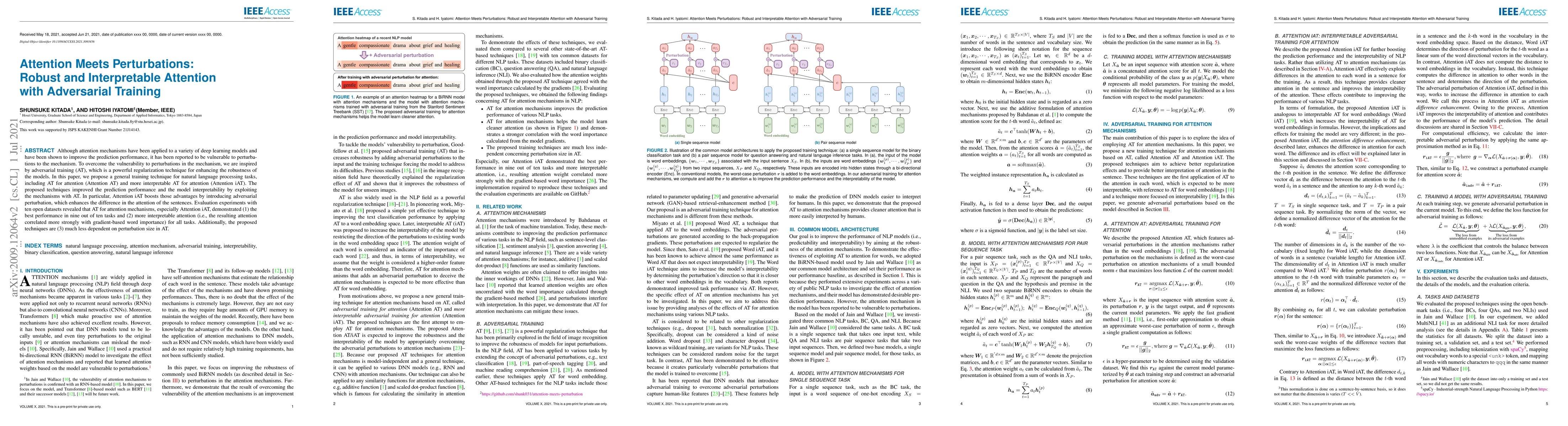 Thumbnail for Attention Meets Perturbations: Robust and Interpretable Attention with
  Adversarial Training