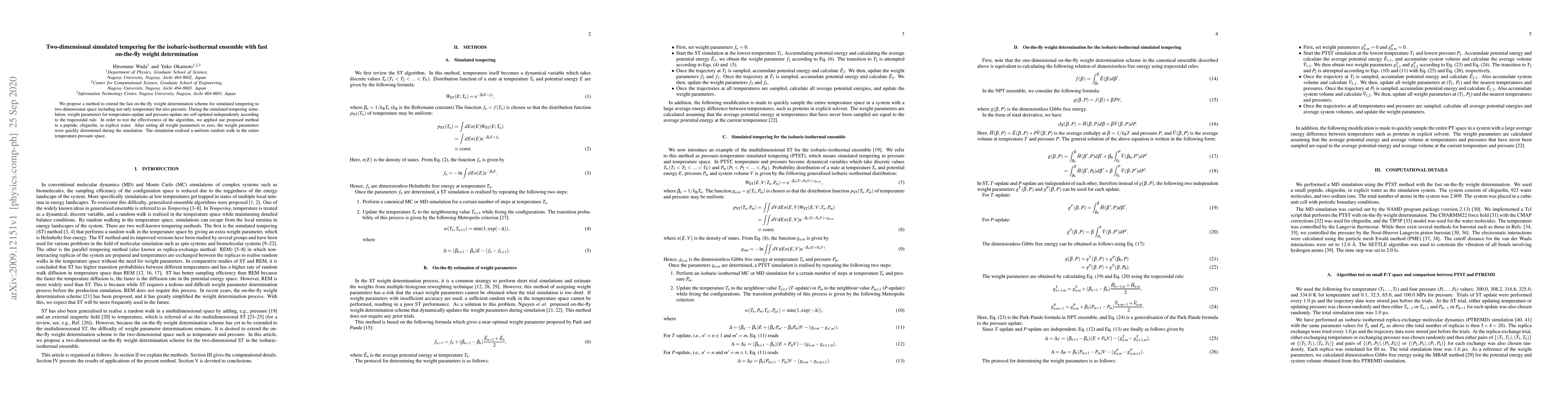 Thumbnail for Two-dimensional simulated tempering for the isobaric-isothermal ensemble
  with fast on-the-fly weight determination