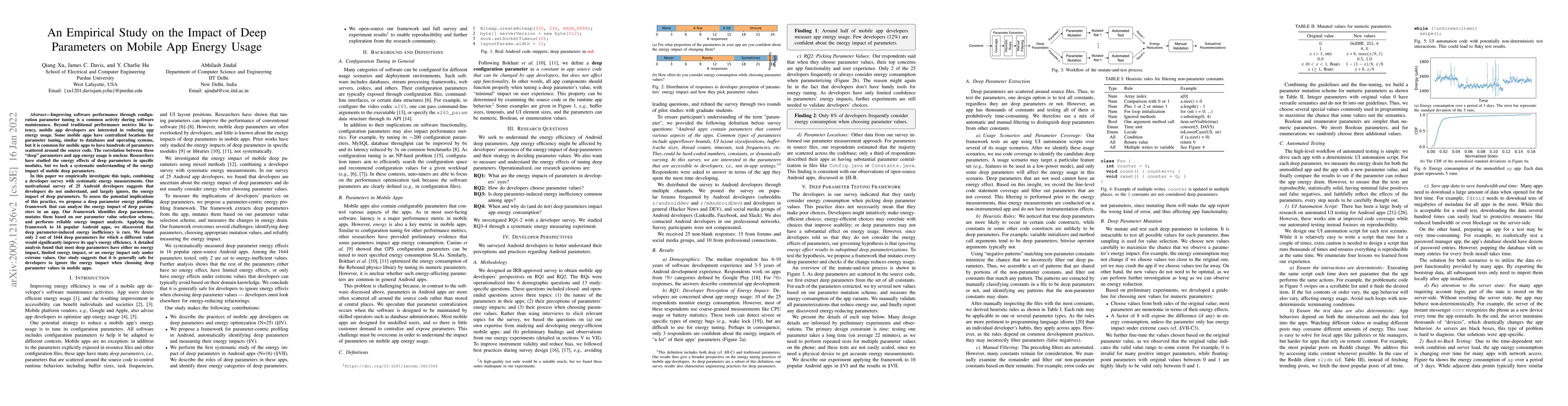 Thumbnail for An Empirical Study on the Impact of Deep Parameters on Mobile App Energy
  Usage