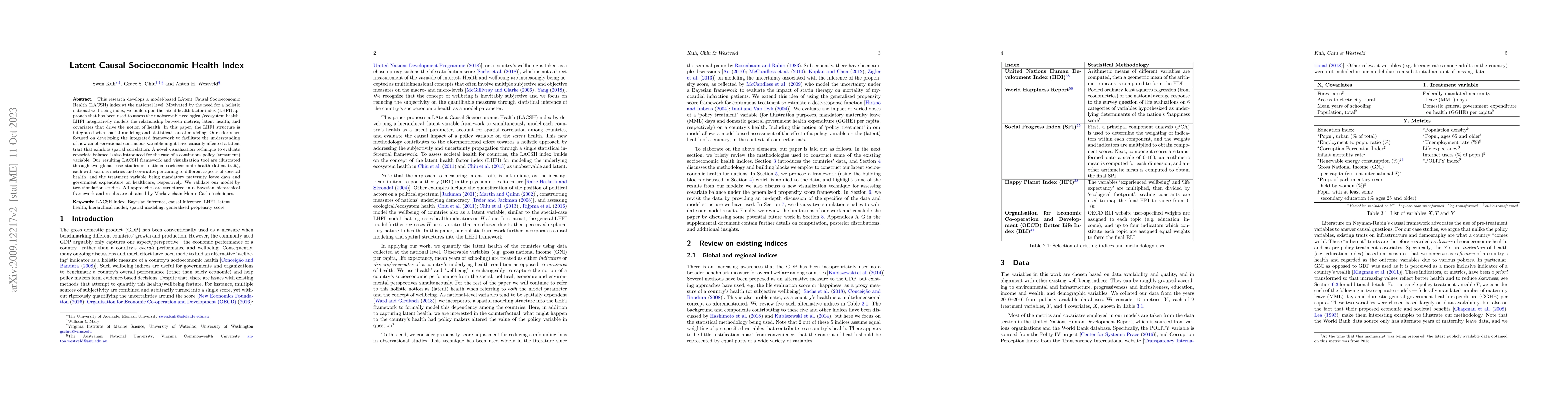 Thumbnail for Latent Causal Socioeconomic Health Index