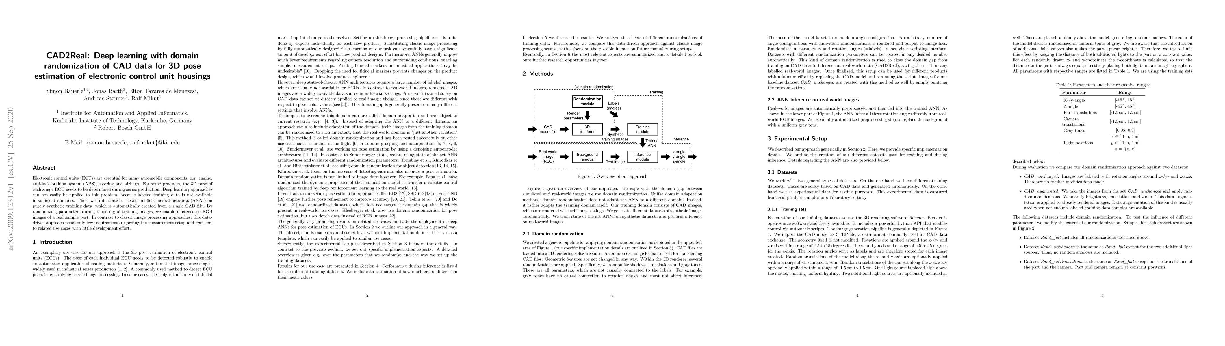 Thumbnail for CAD2Real: Deep learning with domain randomization of CAD data for 3D
  pose estimation of electronic control unit housings