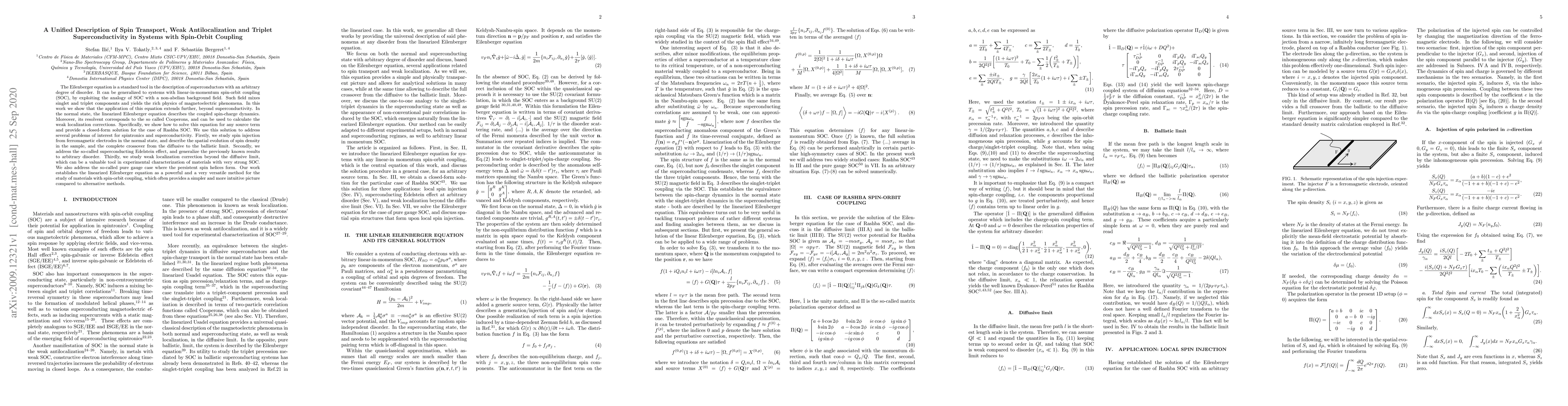 Thumbnail for A Unified Description of Spin Transport, Weak Antilocalization and
  Triplet Superconductivity in Systems with Spin-Orbit Coupling
