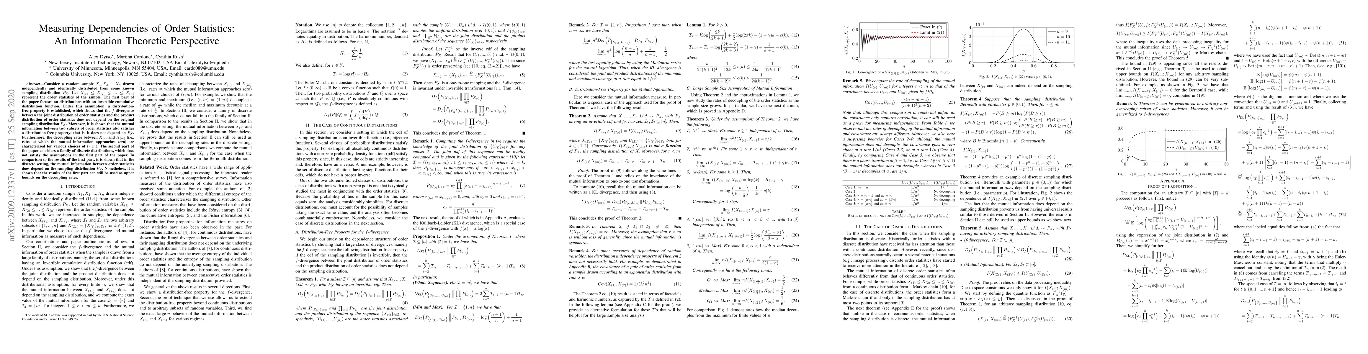 Thumbnail for Measuring Dependencies of Order Statistics: An Information Theoretic
  Perspective