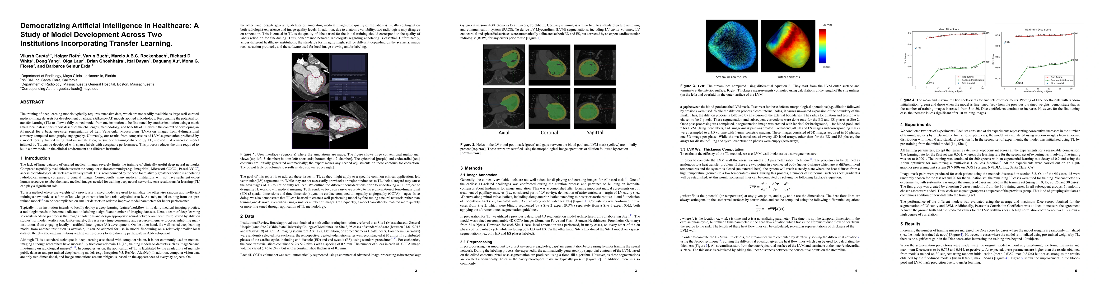 Thumbnail for Democratizing Artificial Intelligence in Healthcare: A Study of Model
  Development Across Two Institutions Incorporating Transfer Learning