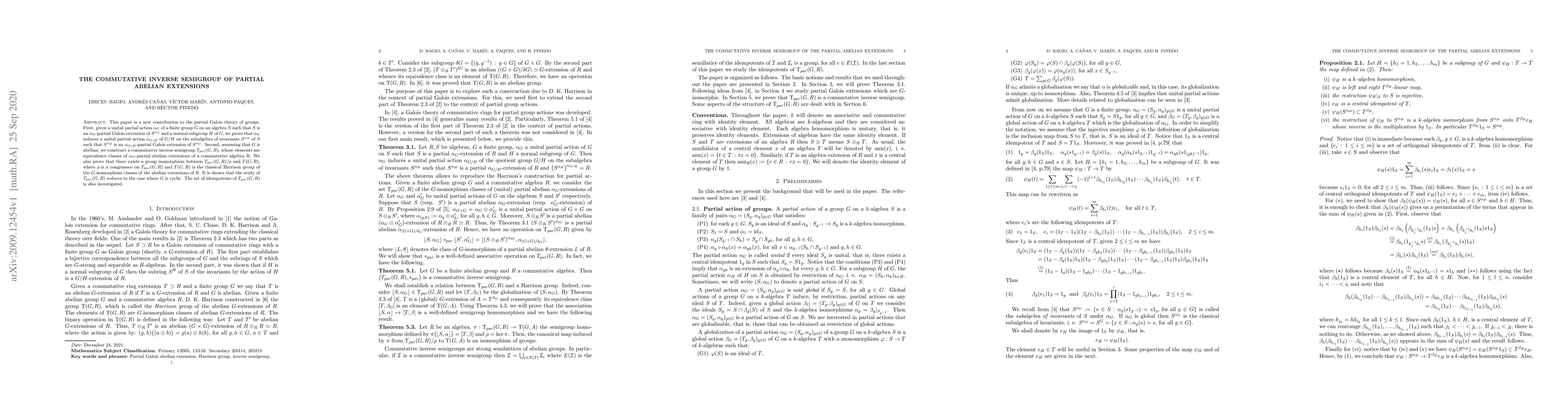 Thumbnail for The commutative inverse semigroup of partial abelian extensions