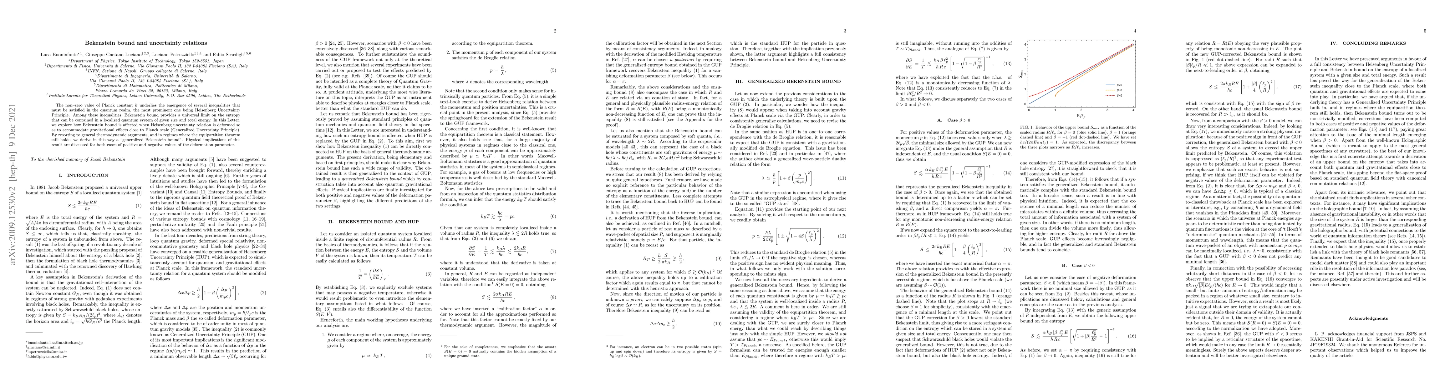 Thumbnail for Bekenstein bound and uncertainty relations