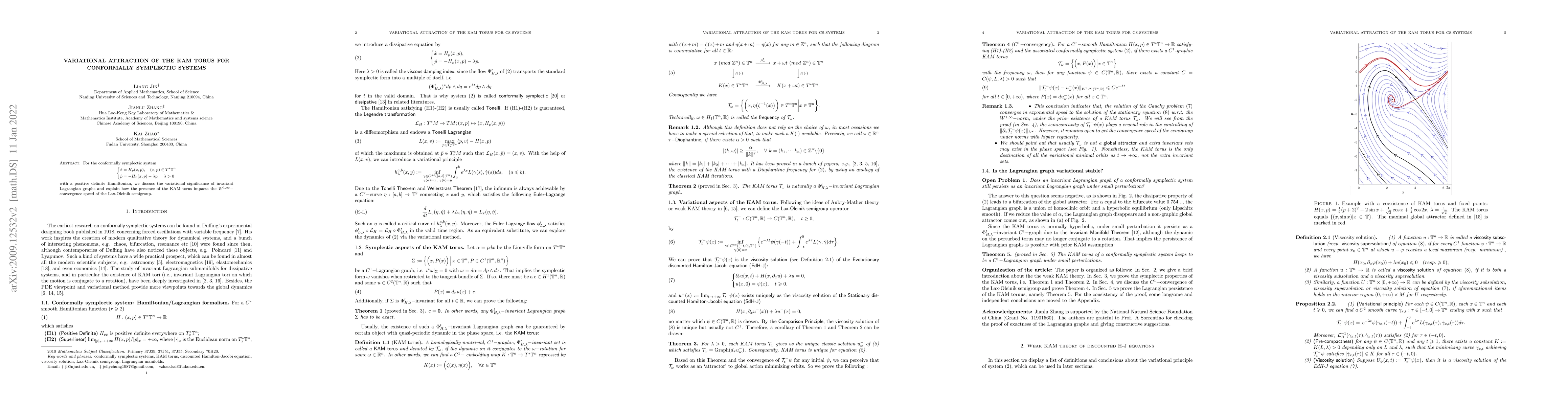 Thumbnail for Variational attraction of the KAM torus for the conformally symplectic
  system
