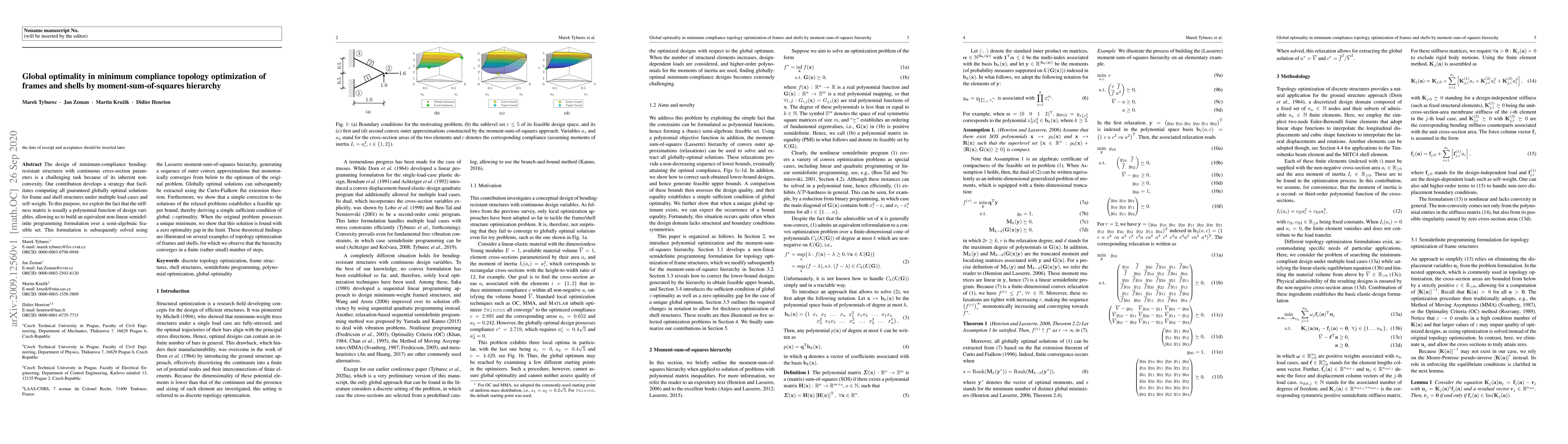 Thumbnail for Global optimality in minimum compliance topology optimization of frames
  and shells by moment-sum-of-squares hierarchy