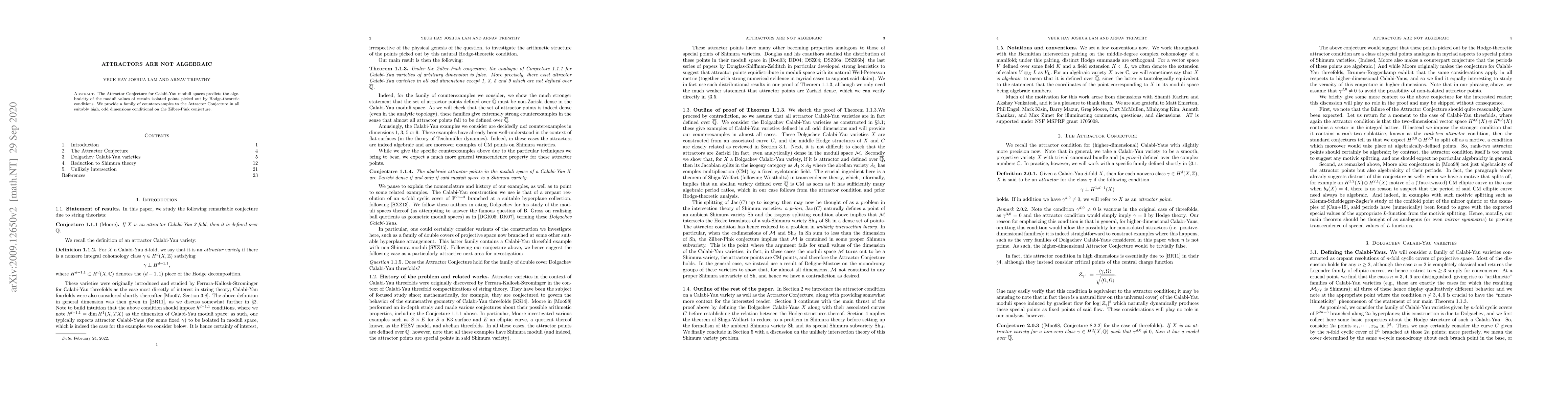 Thumbnail for Attractors are not algebraic