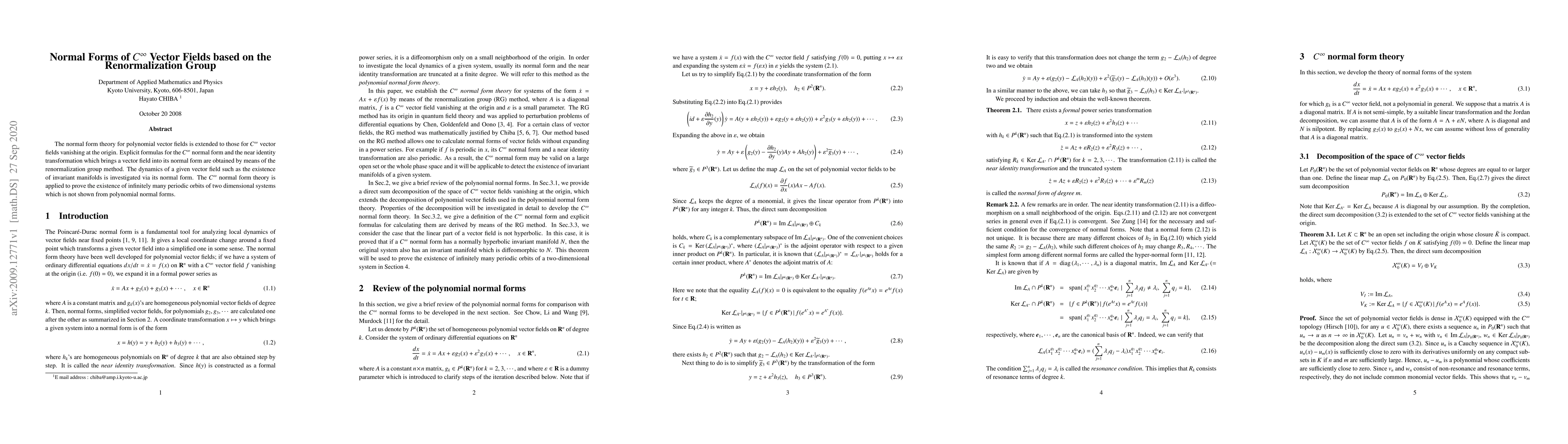 Thumbnail for Normal Forms of $C^\infty$ Vector Fields based on the Renormalization
  Group