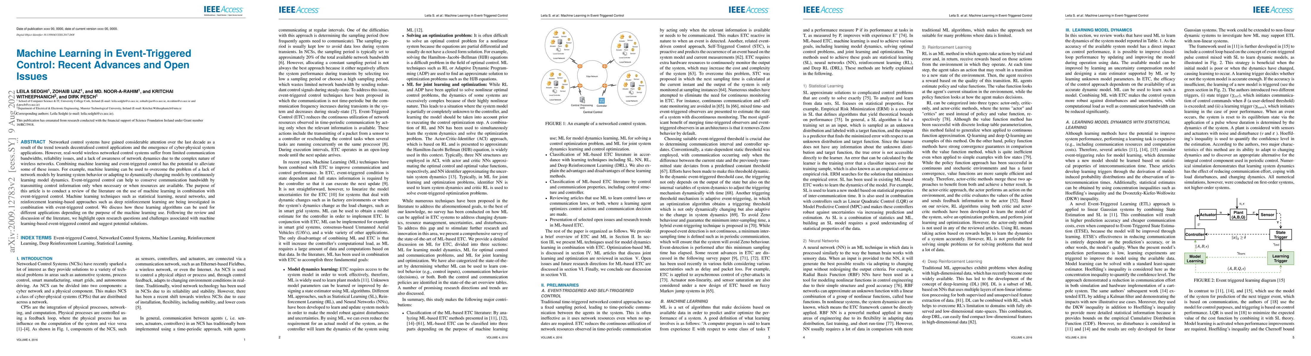 Thumbnail for Machine Learning in Event-Triggered Control: Recent Advances and Open
  Issues