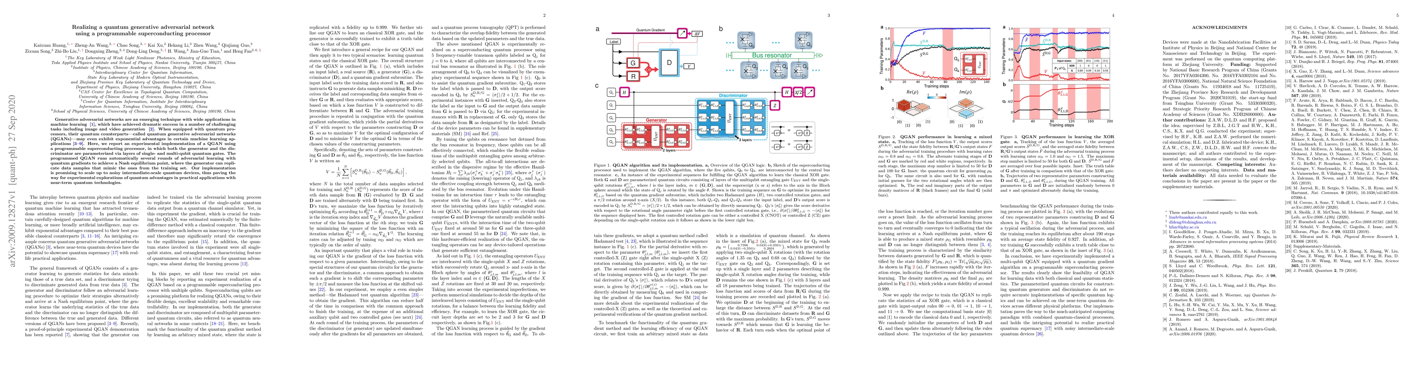 Thumbnail for Realizing a quantum generative adversarial network using a programmable
  superconducting processor