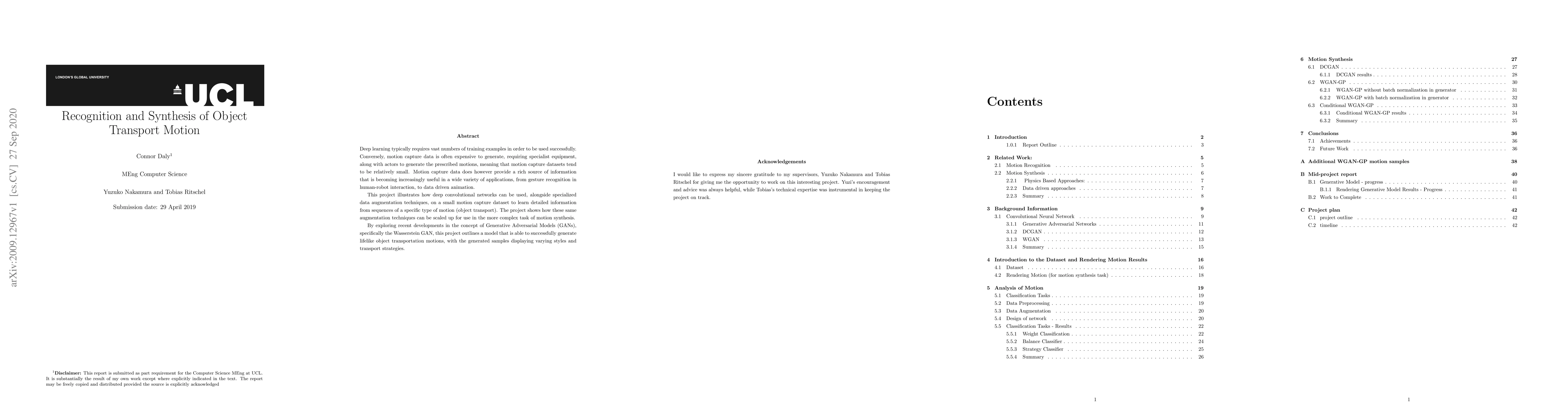 Thumbnail for Recognition and Synthesis of Object Transport Motion