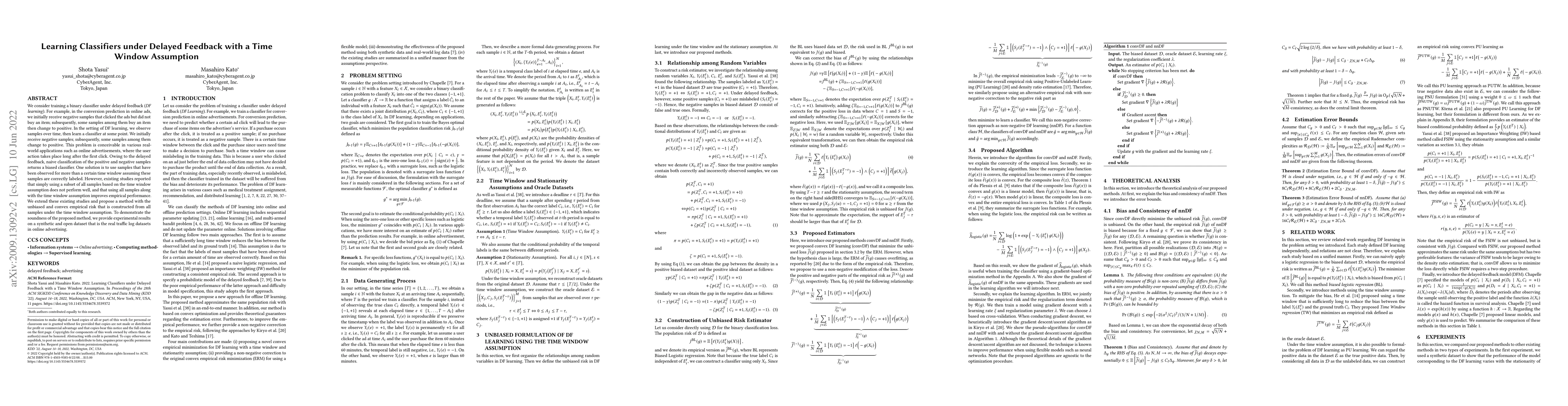 Thumbnail for Learning Classifiers under Delayed Feedback with a Time Window
  Assumption