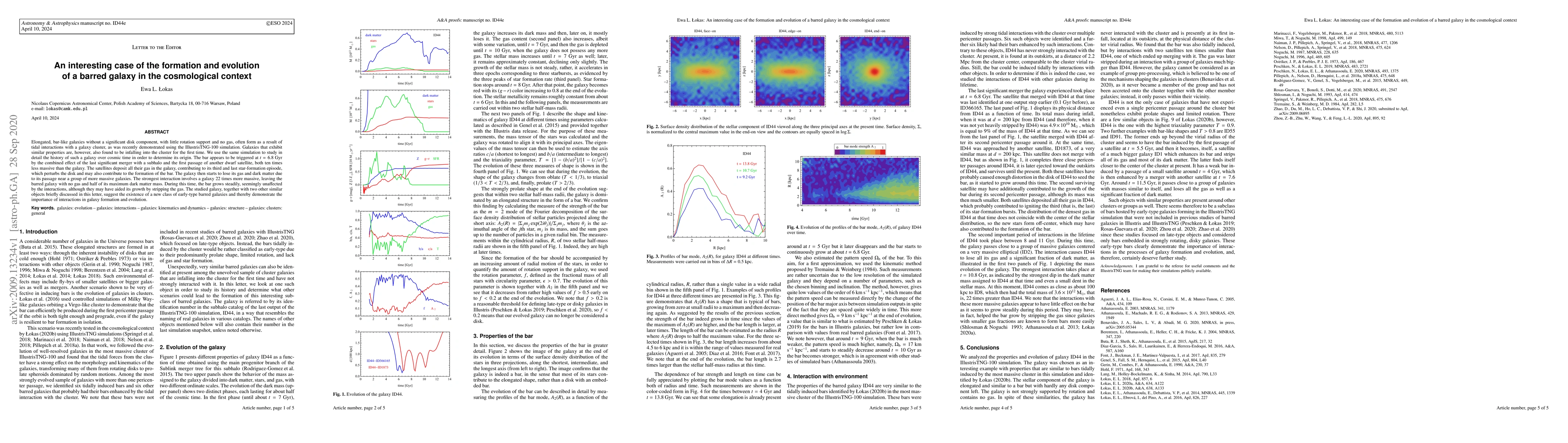 Thumbnail for An interesting case of the formation and evolution of a barred galaxy in
  the cosmological context