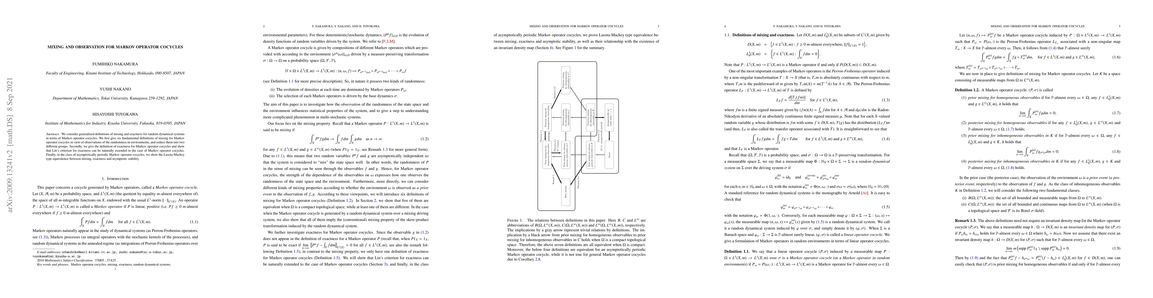 Thumbnail for Mixing and observation for Markov operator cocycles