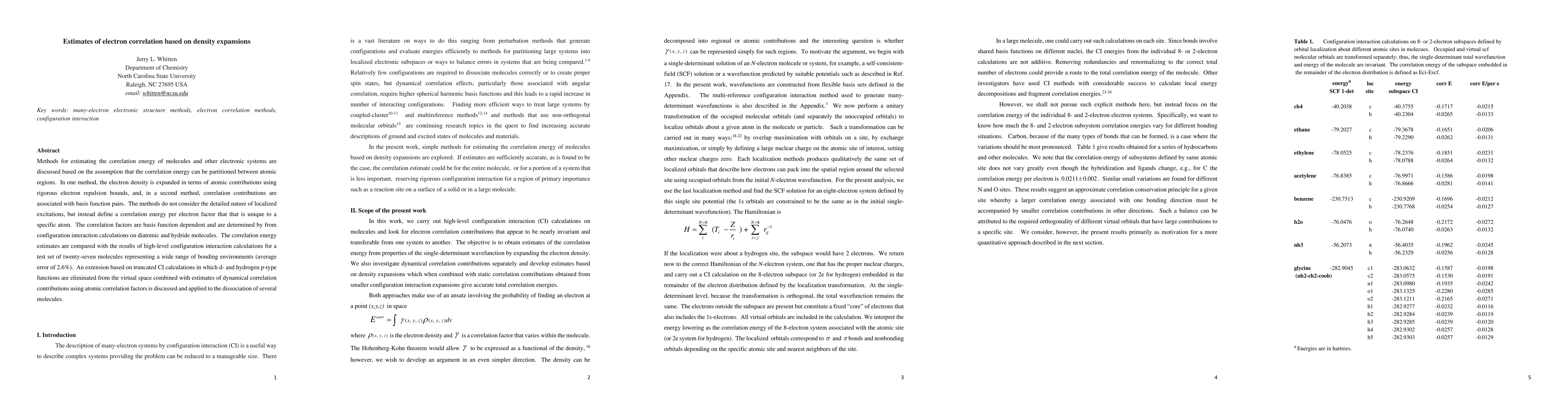 Thumbnail for Estimates of electron correlation based on density expansions