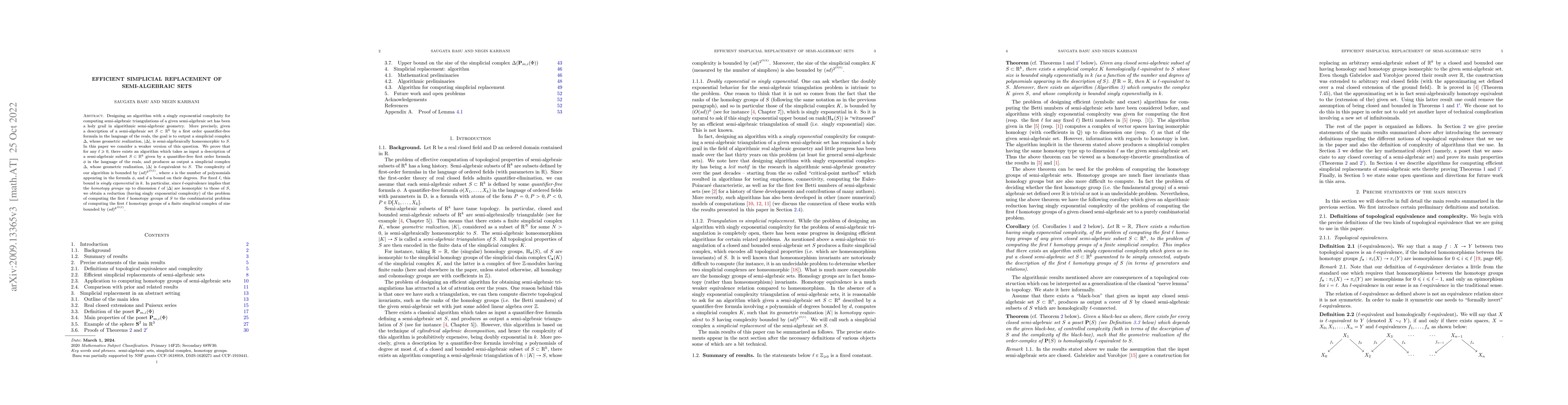 Thumbnail for Efficient simplicial replacement of semi-algebraic sets