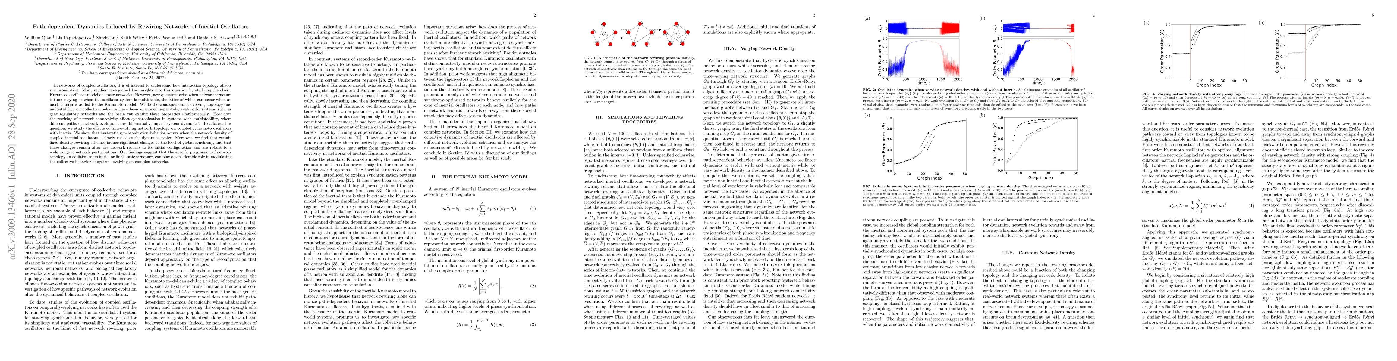 Thumbnail for Path-dependent Dynamics Induced by Rewiring Networks of Inertial
  Oscillators