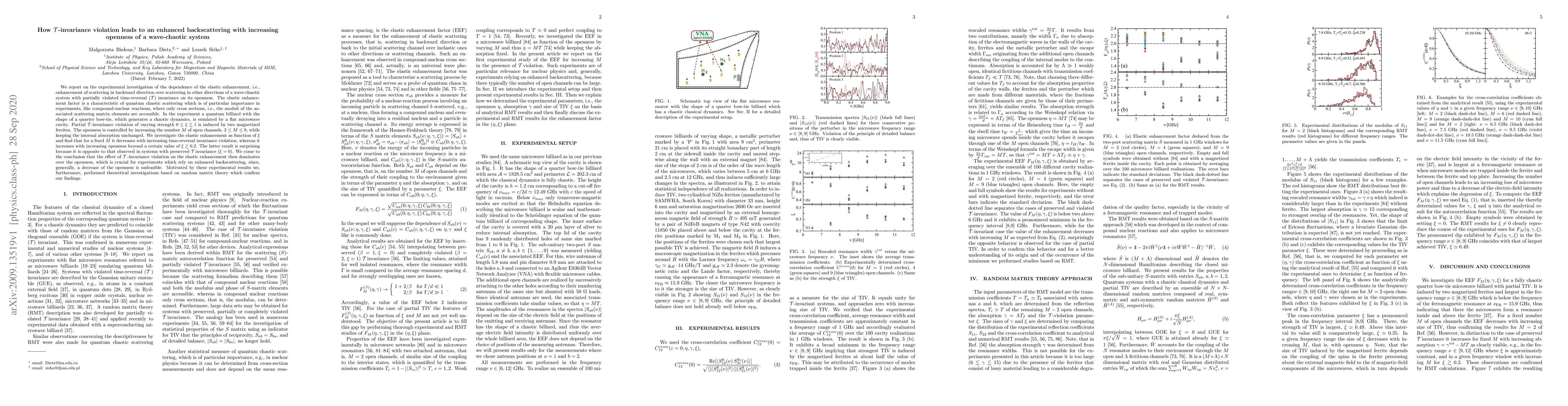 Thumbnail for How T-invariance violation leads to an enhanced backscattering with
  increasing openness of a wave-chaotic system