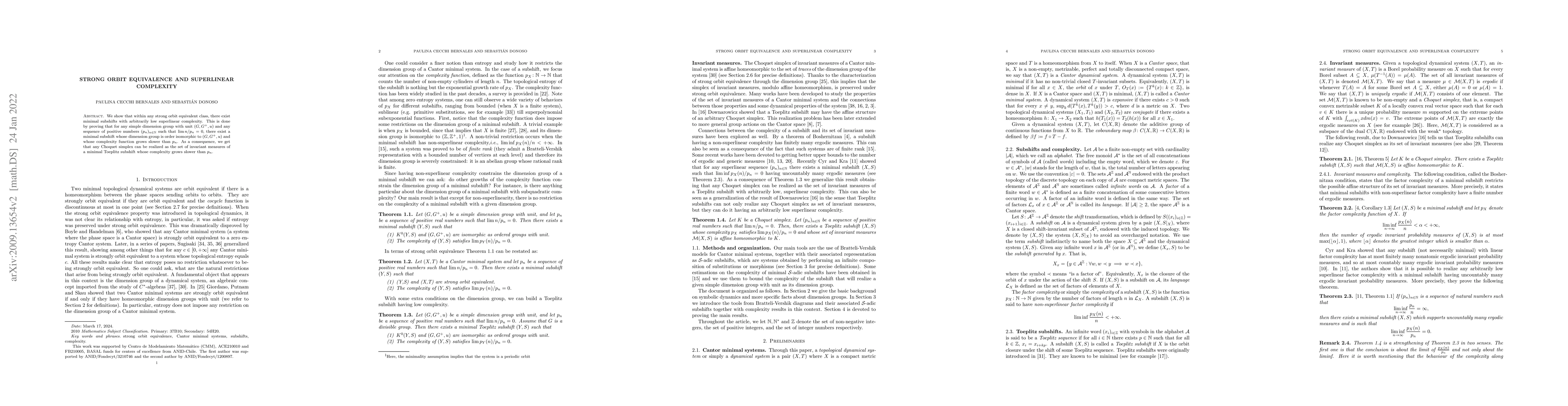 Thumbnail for Strong Orbit Equivalence and Superlinear Complexity