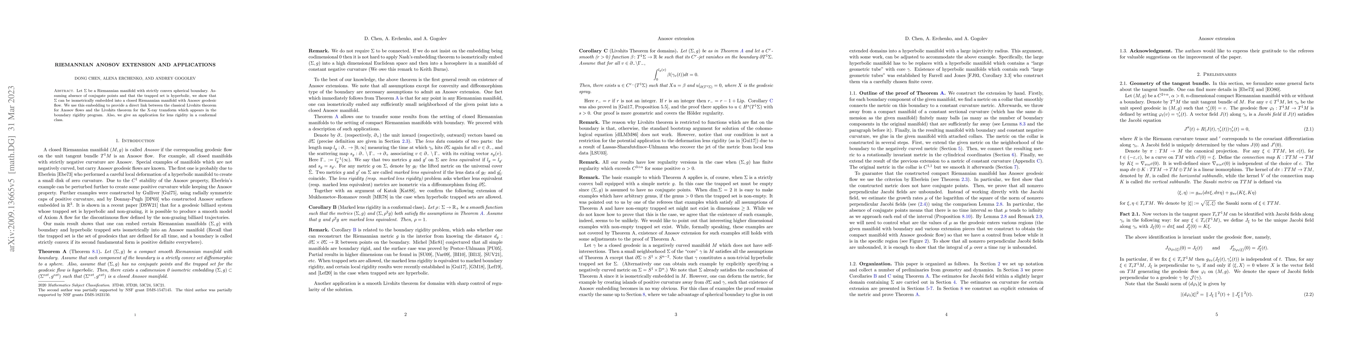 Thumbnail for Riemannian Anosov extension and applications