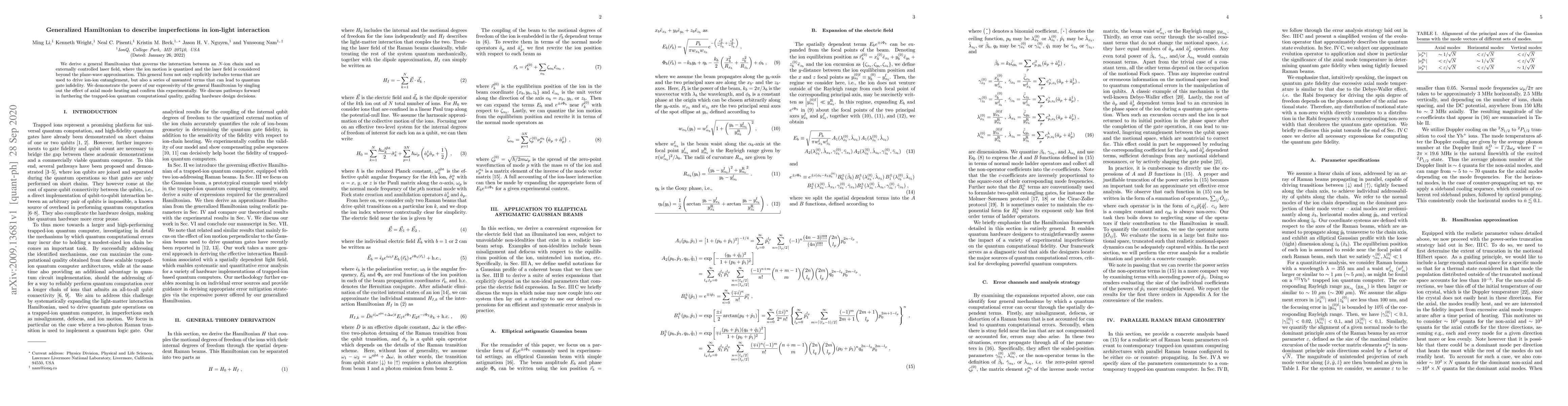 Thumbnail for Generalized Hamiltonian to describe imperfections in ion-light
  interaction