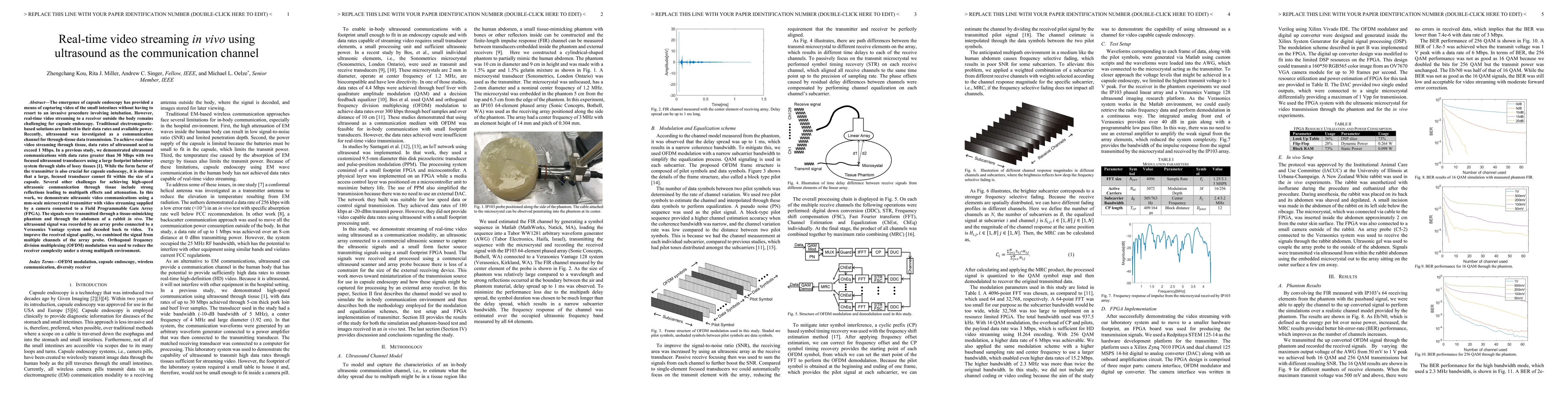 Thumbnail for Real-time video streaming in vivo using ultrasound as the communication
  channel