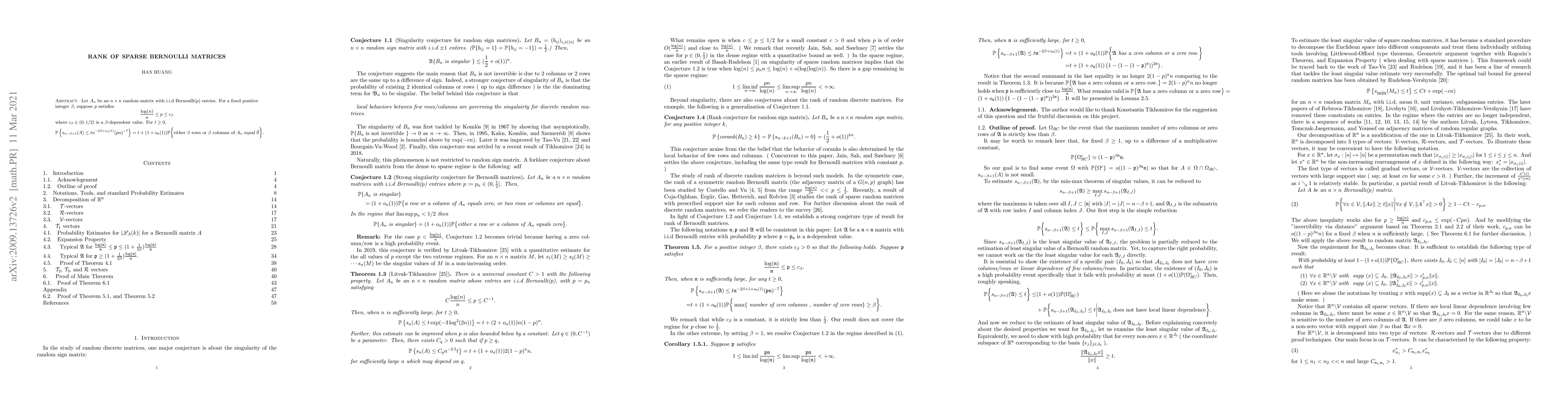 Thumbnail for Rank of Sparse Bernoulli Matrices
