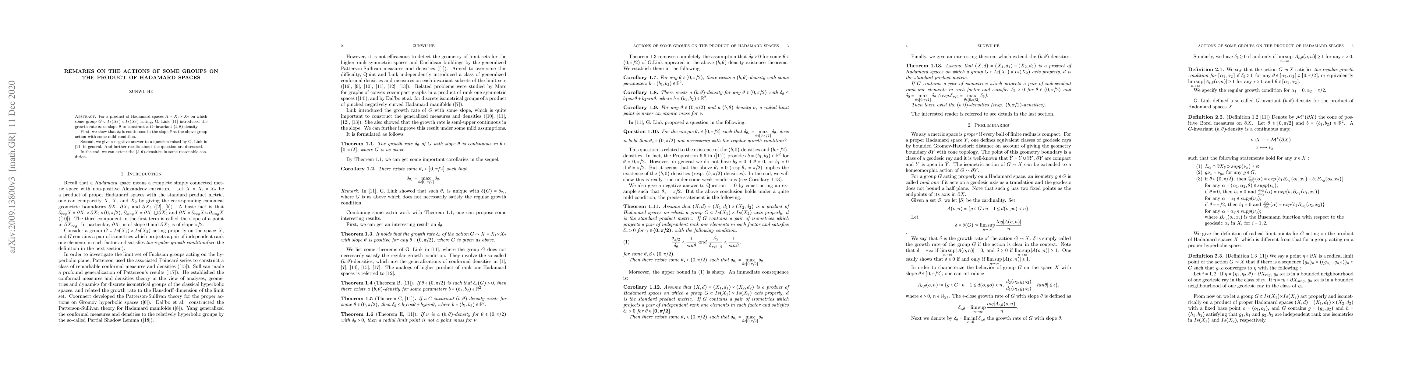 Thumbnail for Remarks on the actions of some groups on the product of Hadamard spaces