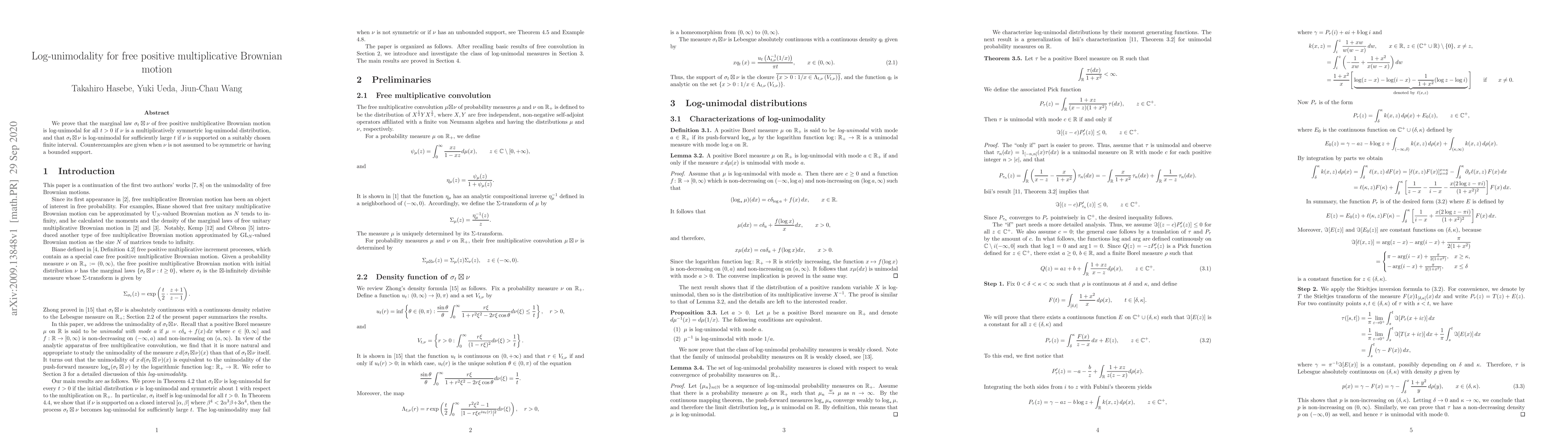 Thumbnail for Log-unimodality for free positive multiplicative Brownian motion