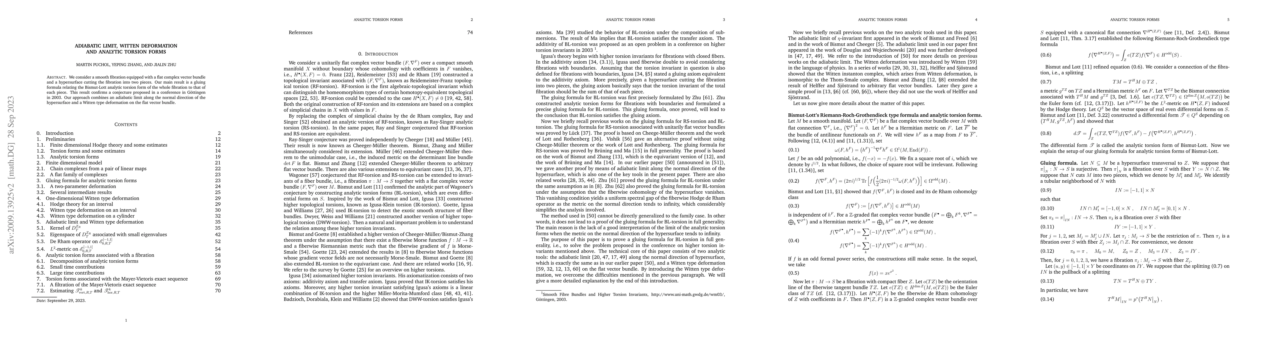 Thumbnail for Adiabatic limit, Witten deformation and analytic torsion forms