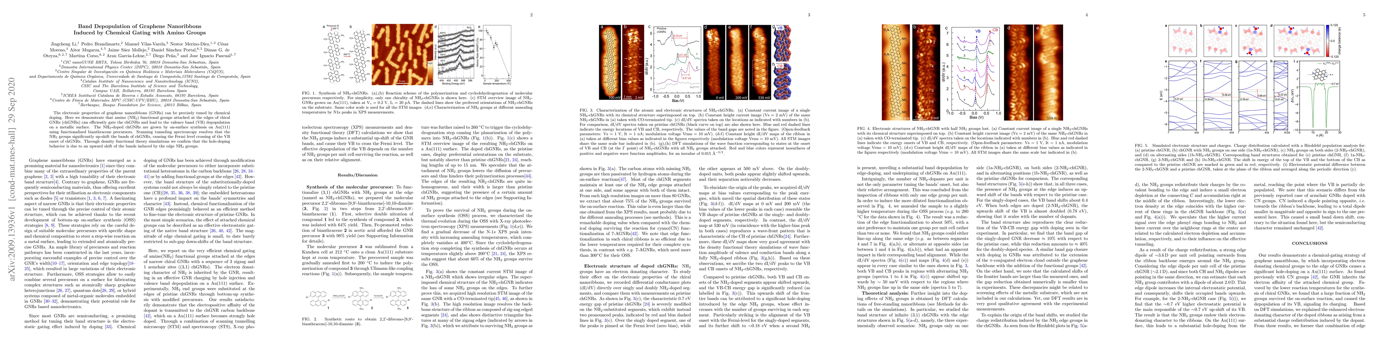 Thumbnail for Band Depopulation of Graphene Nanoribbons Induced by Chemical Gating
  with Amino Groups