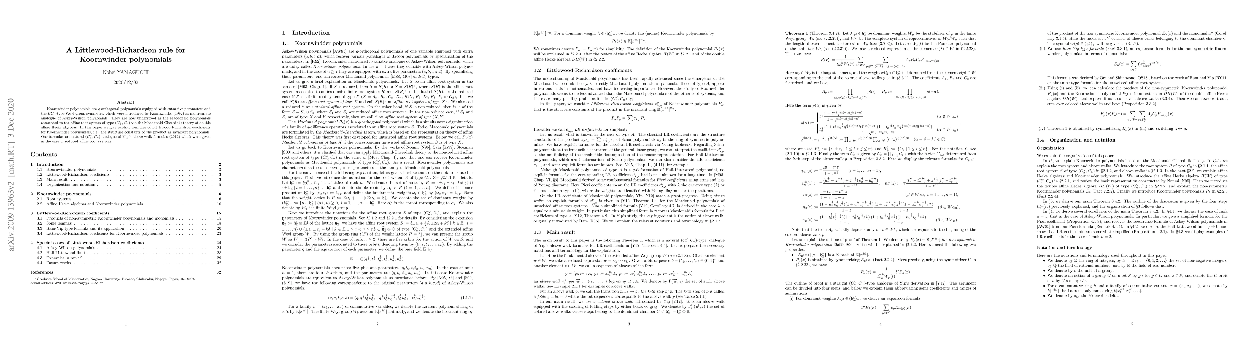 Thumbnail for A Littlewood-Richardson rule for Koornwinder polynomials
