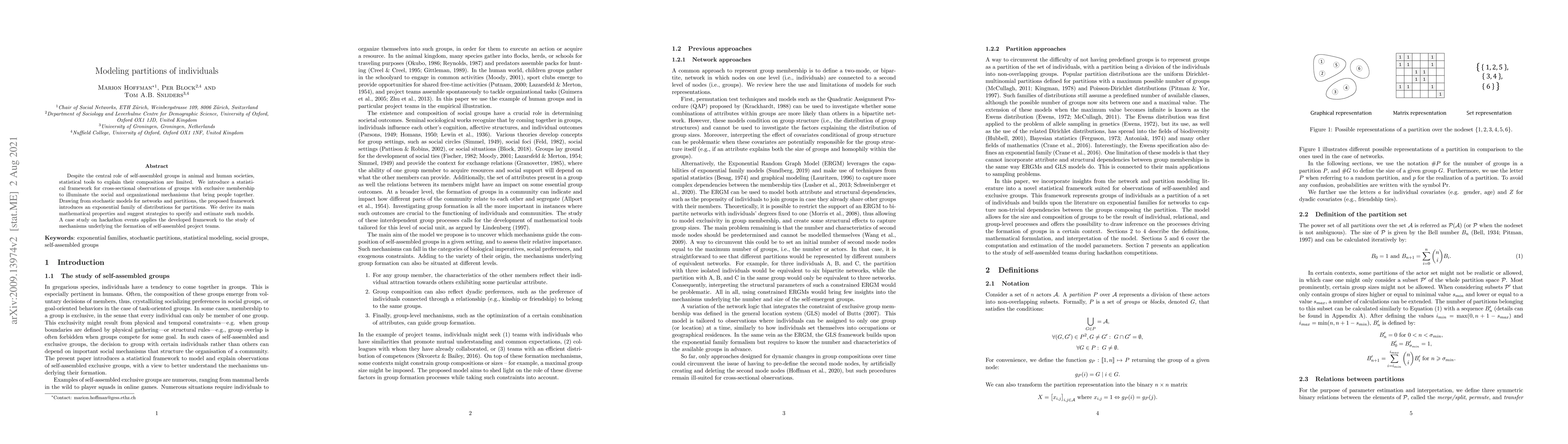 Thumbnail for Modeling partitions of individuals