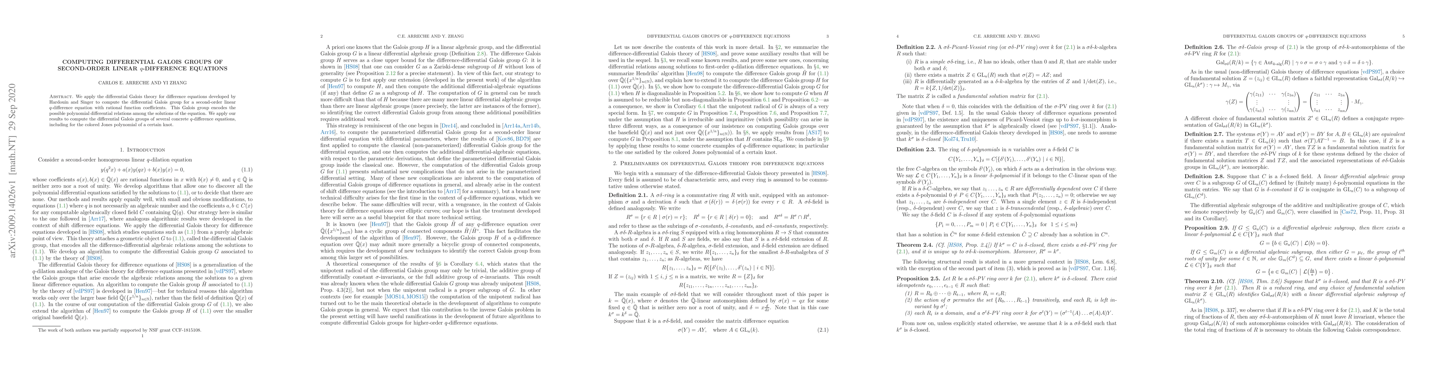 Thumbnail for Computing differential Galois groups of second-order linear
  $q$-difference equations