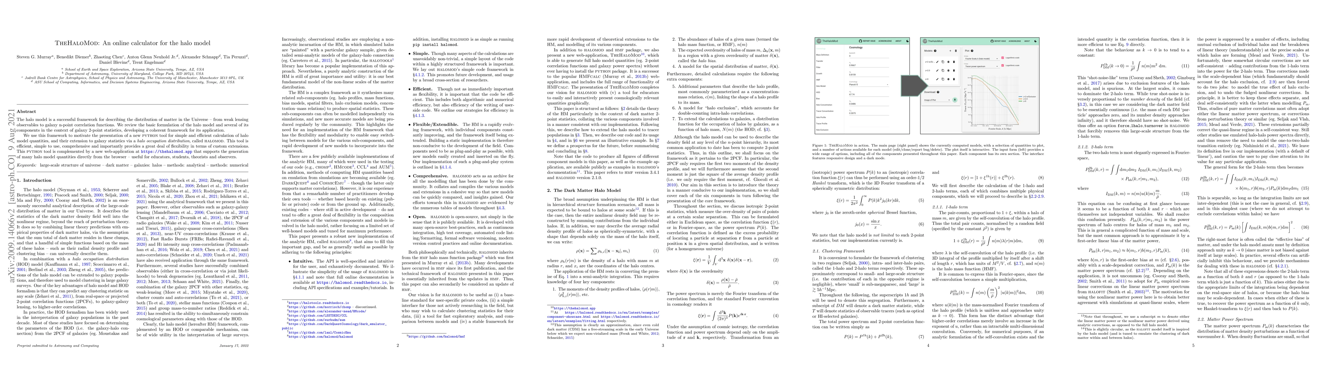 Thumbnail for TheHaloMod: An online calculator for the halo model