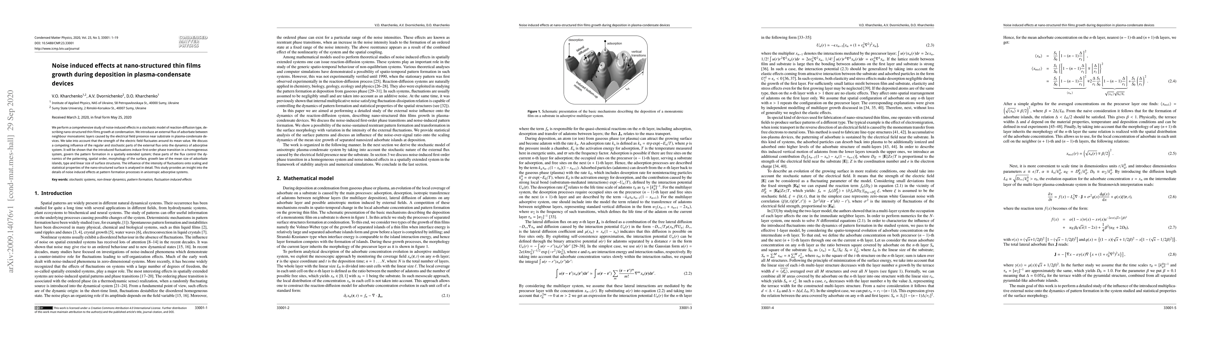 Thumbnail for Noise induced effects at nano-structured thin films growth during
  deposition in plasma-condensate devices