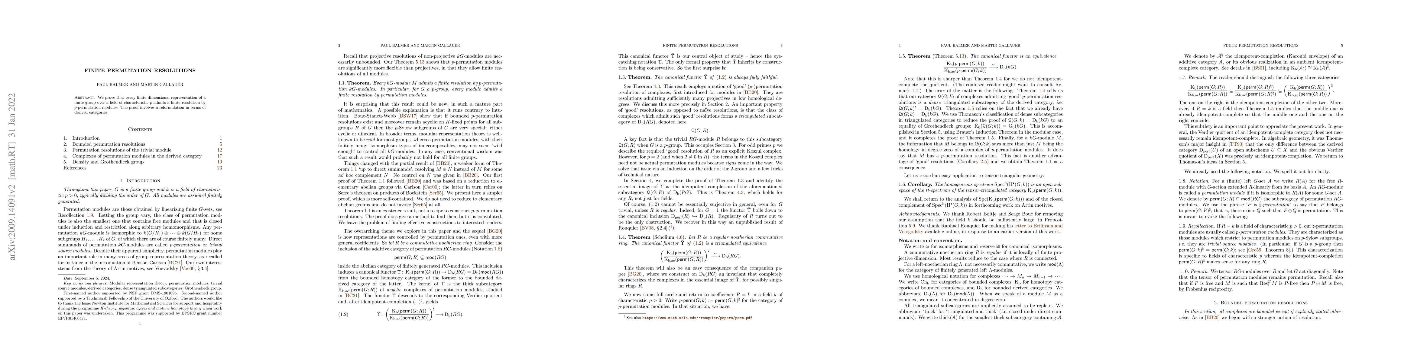 Thumbnail for Finite permutation resolutions