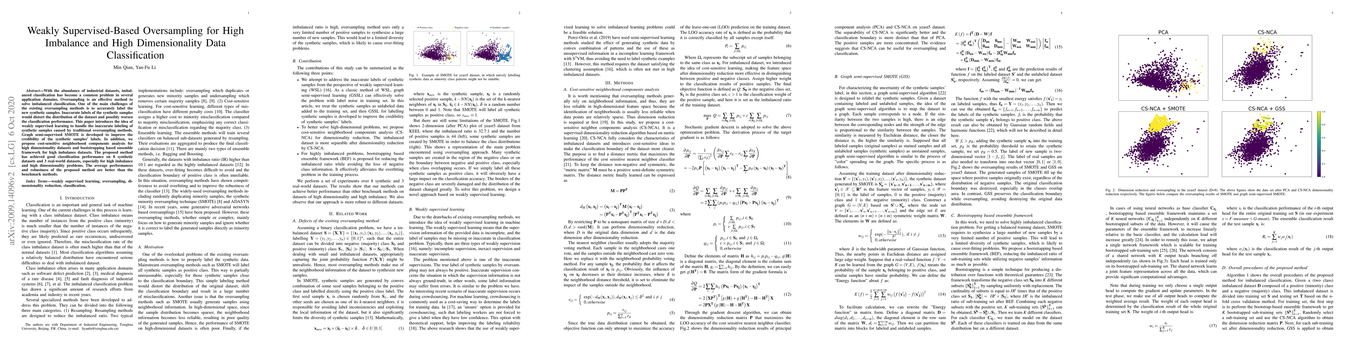 Thumbnail for Weakly Supervised-Based Oversampling for High Imbalance and High
  Dimensionality Data Classification