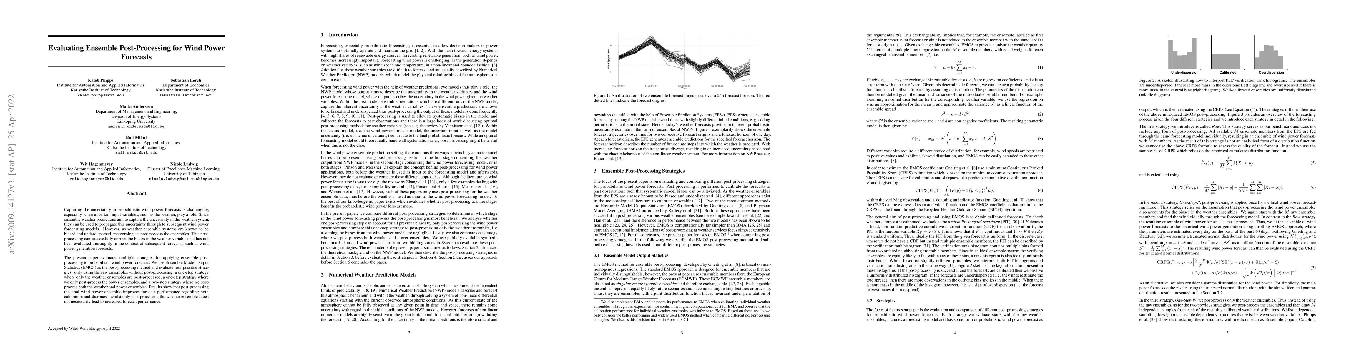 Thumbnail for Evaluating Ensemble Post-Processing for Wind Power Forecasts