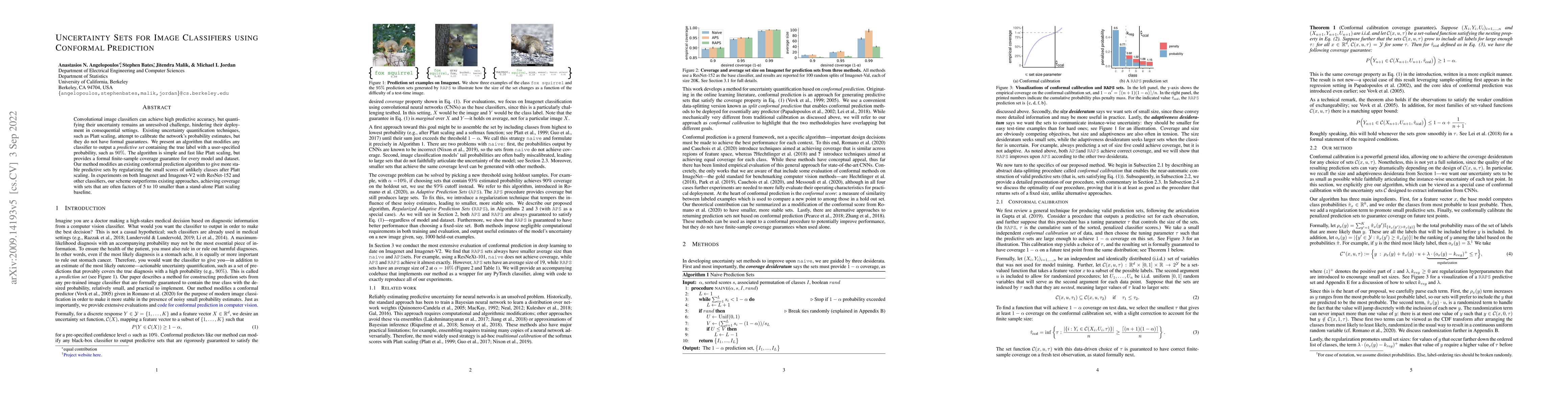 Thumbnail for Uncertainty Sets for Image Classifiers using Conformal Prediction